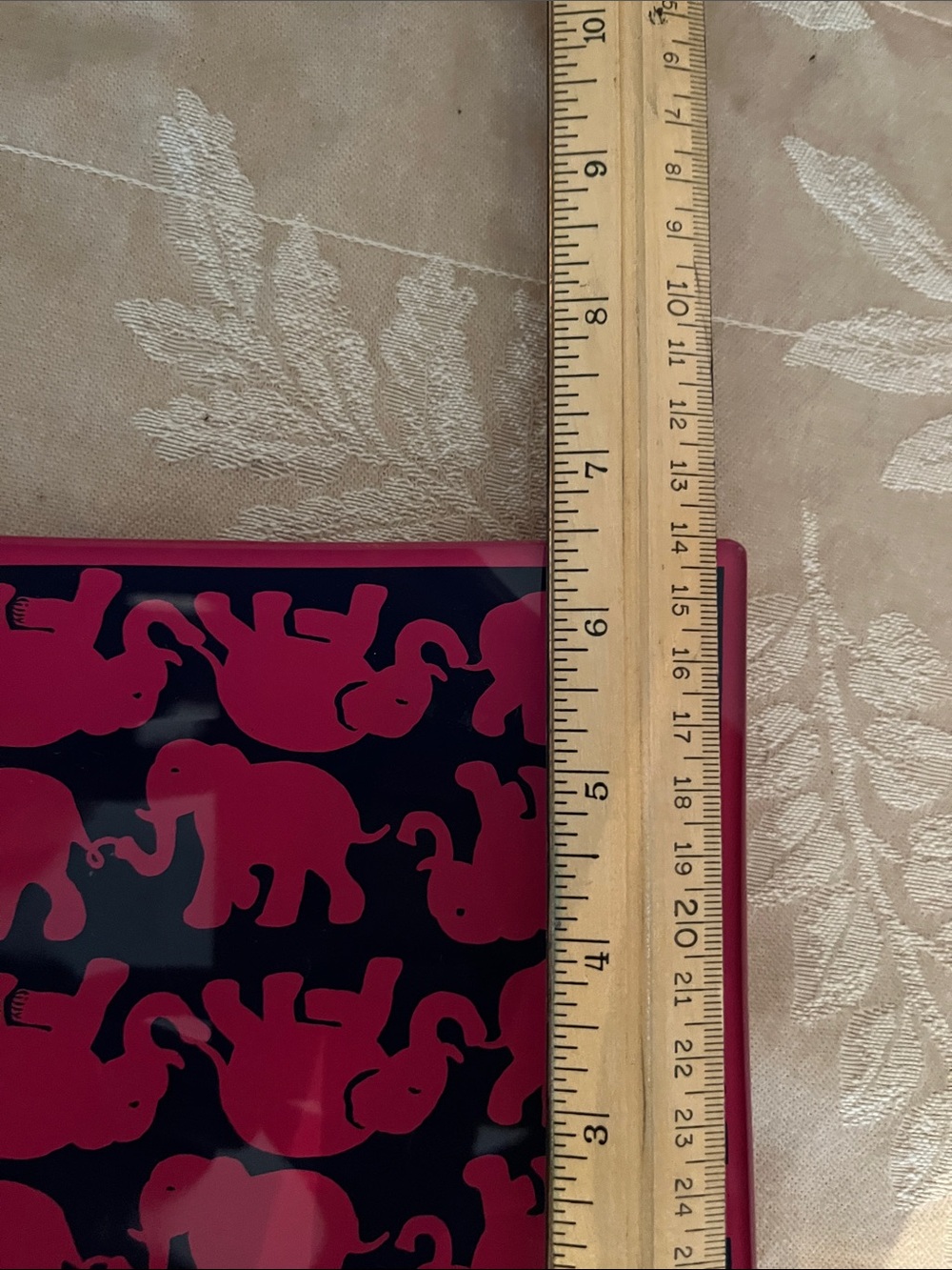 Lilly Pulitzer Hot Pink and Navy Elephant Decorative Tray - Picture 4 of 4